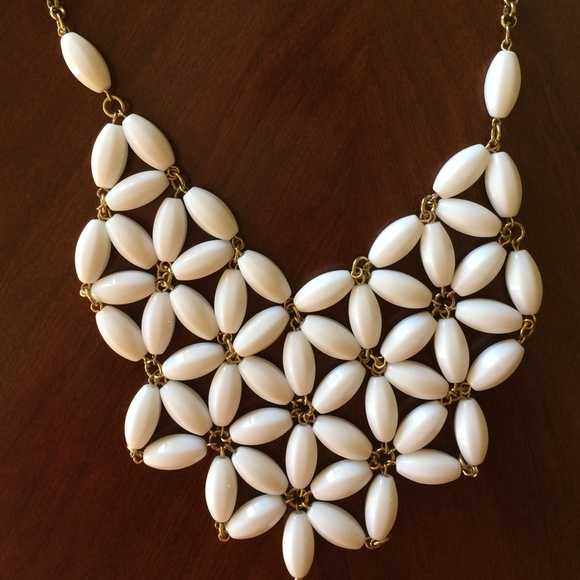 J. Crew White Tessellate Bubble Necklace - Picture 3 of 4